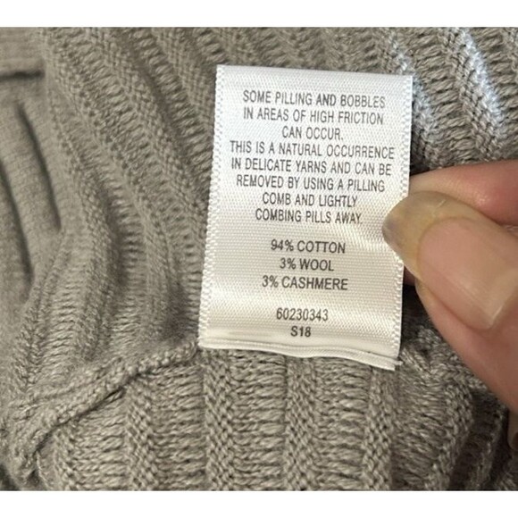 Witchery Womens M Knit Wool Cashmere Blend Gray Drop Shoulder Zipper Sweater - Picture 7 of 8